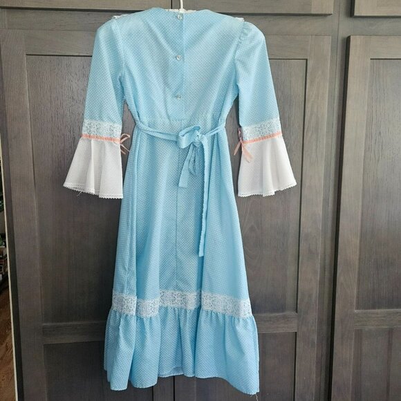 Montgomery Ward Dress Prairie Cottage Core Lace Bell Sleeve princess costume - Picture 10 of 16